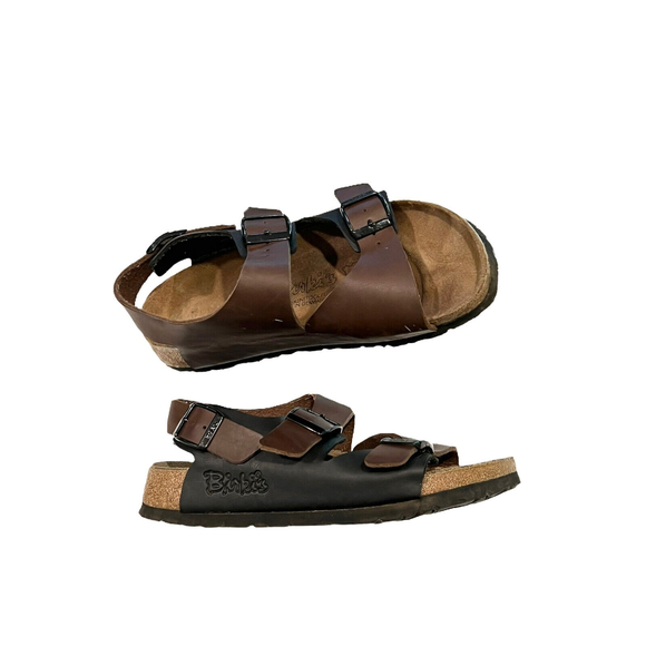 Birki’s Birkenstock Milano Birko-Flor Brown Black Two Tone Slingback 5 N 36 - Picture 1 of 9